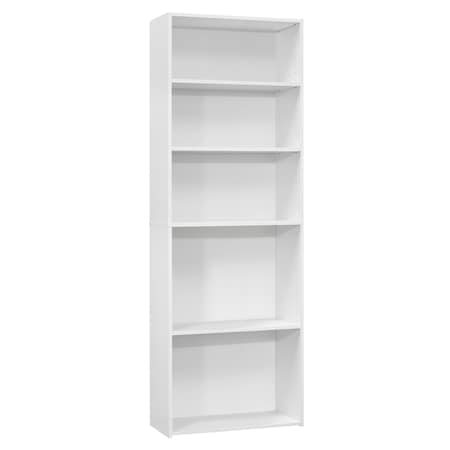 Monarch Specialties Bookshelf, Bookcase, 6 Tier, 72"H, Office, Bedroom, Laminate, White, Transitional I 7470